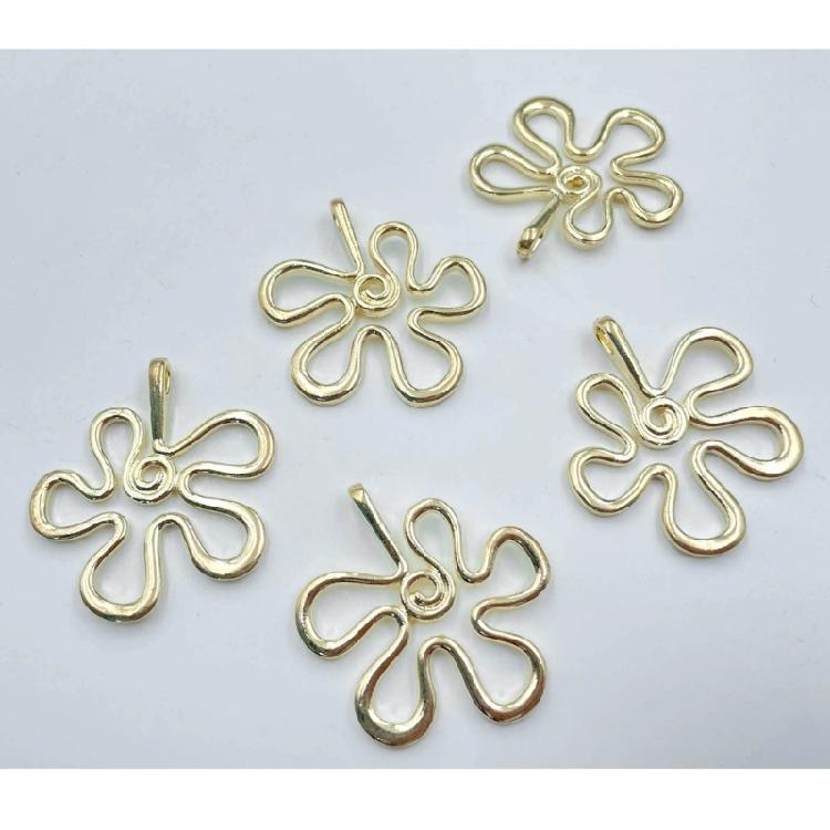 Flower Charm Pendants Abstract Flower Charm Dangle Jewelry Making Accessories