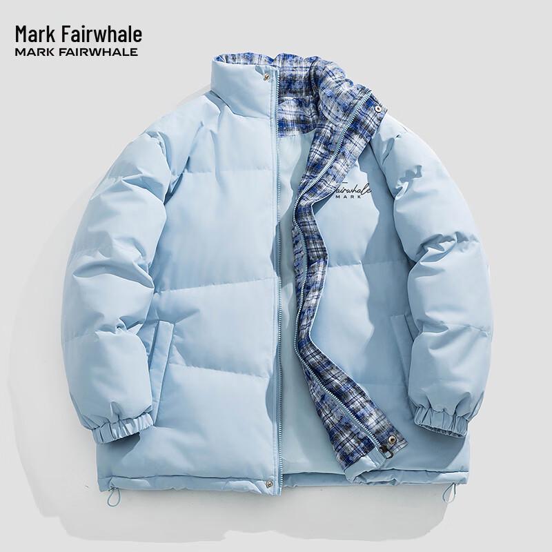 

Mark Fairwhale Men s Contrast Plaid Stand Collar Padded Jacket S
