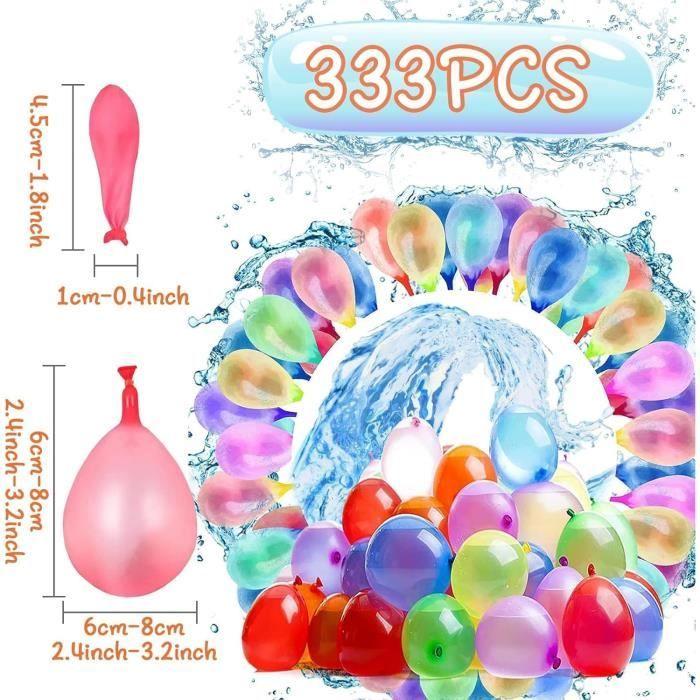 Bombe a Eau Ballon, 333 Ballons d'eau Color, Bombes à Eau à Fermeture Automatique, Ballons à Eau Rapidement Remplissables