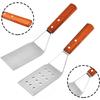 2 Pièces Spatule BBQ, Set de Spatules En Acier Inoxydable, Spatule En Métal, Acier Inoxydable Perforé Spatule à Griller avec Manche