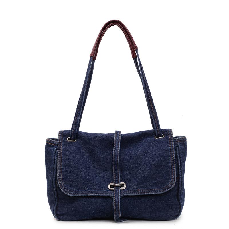 Simple denim bag women's new popular casual shoulder bag large capacity tote bag fashion messenger bag