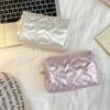 Dámské toaletní potřeby péče o pleť úložná taška organizér pouzdro korejská stříbrná roztomilá spojka kosmetická kabelka make-up taška mince případ