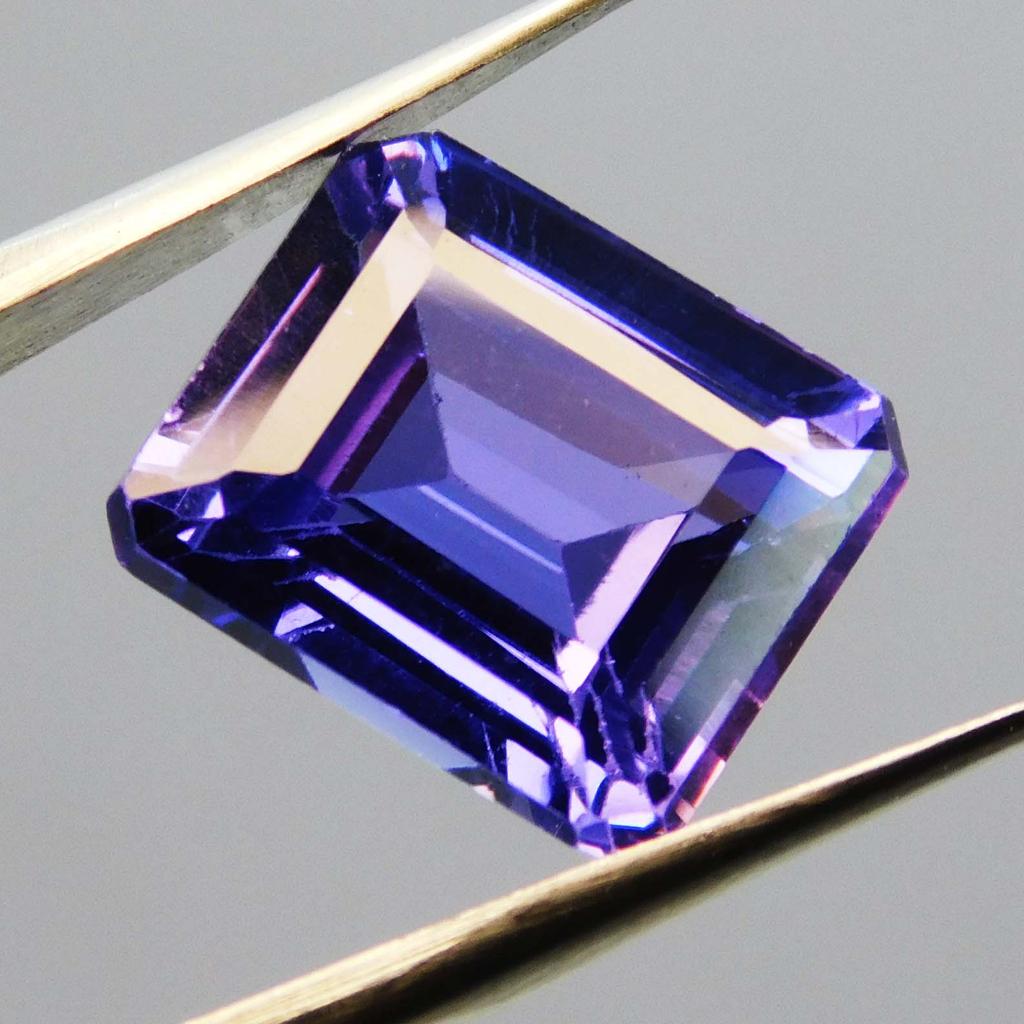 Natural Purple Tanzanite Loose Gemstone Emerald Cut 9.95 Ct for Ring for Jewelry Making and Crafts