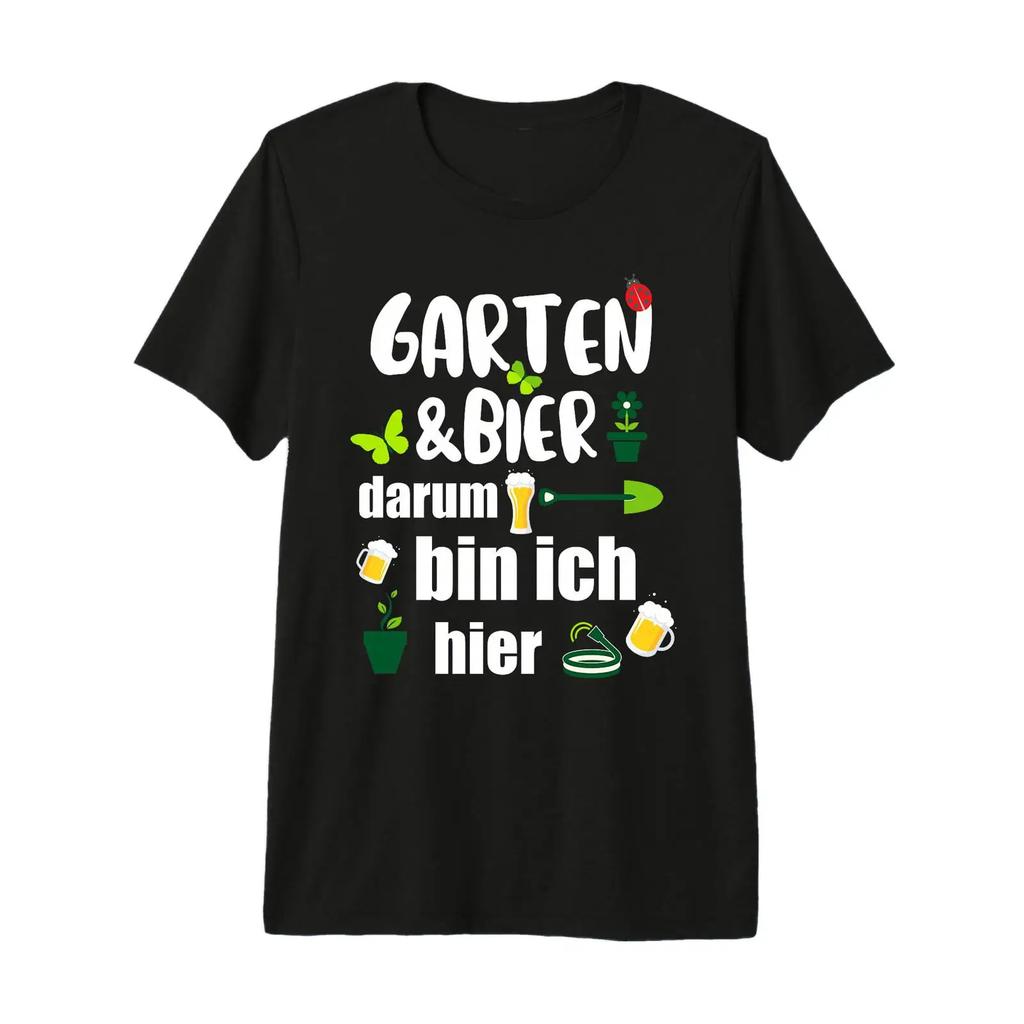 Garden And Beer Thats Why Im Here Hobby Gardener Premium T Shirt Vintage Graphic Slightly Stretched Soft Streetwear