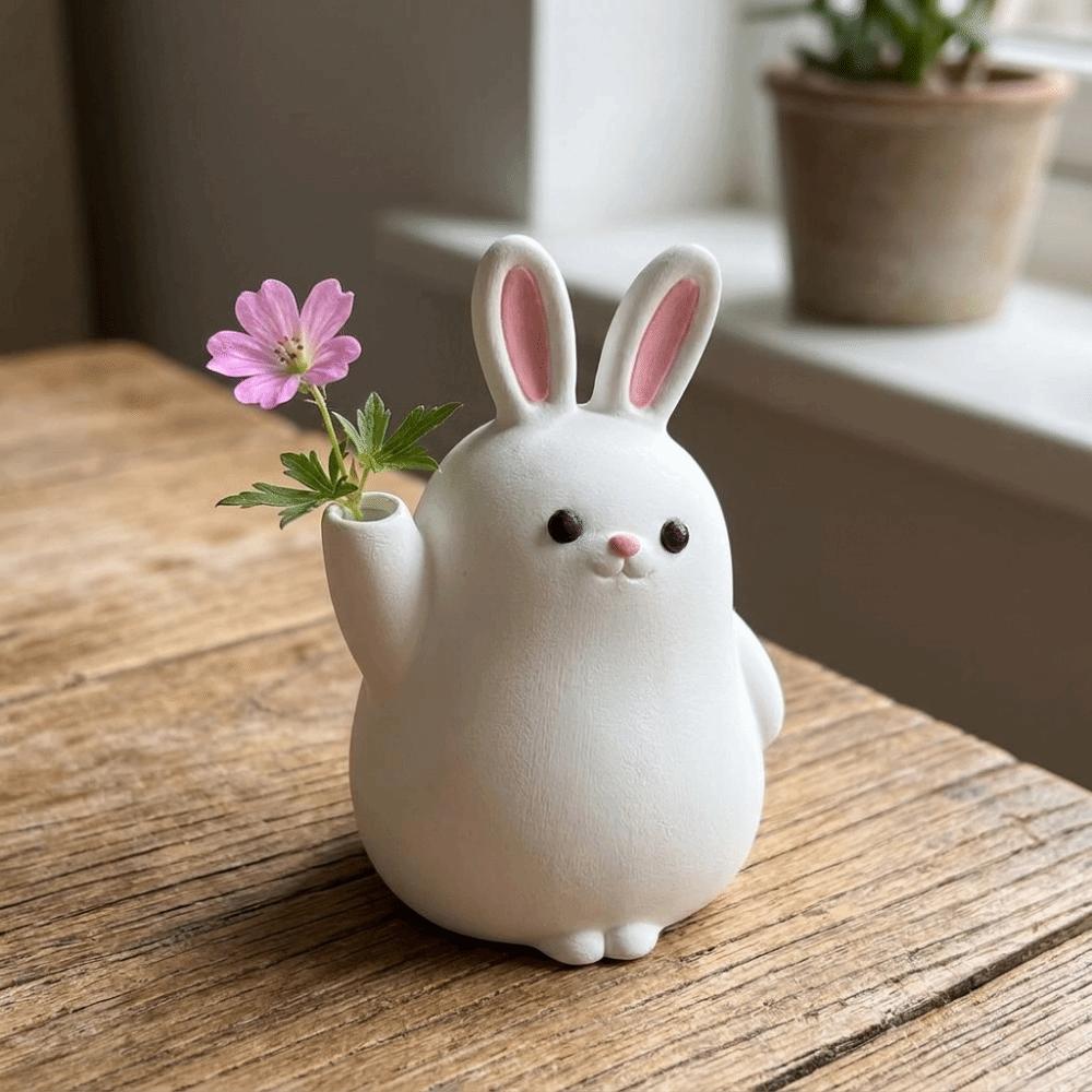 Kawaii Succulent Planter 3D Printed Small Flower Pot Creative Plastic Rabbit Vase  Bedroom