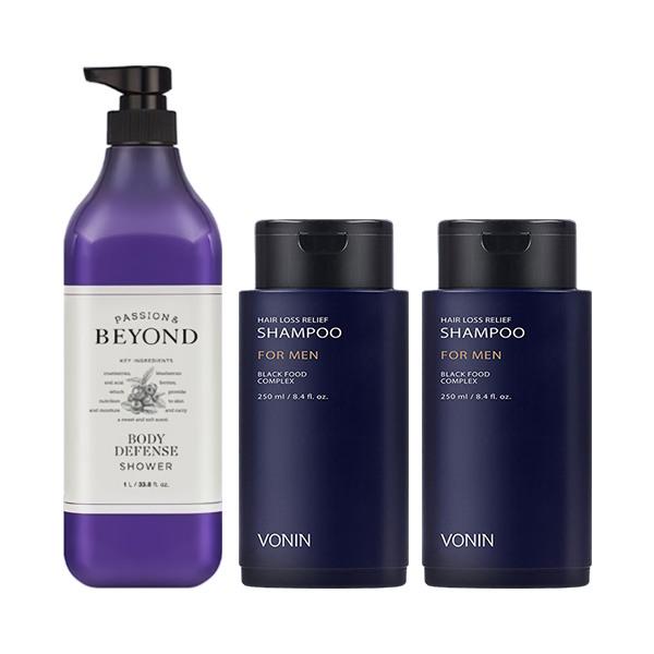 BEYOND Body Defense Shower 1L + Bonin Relief Shampoo 250ml x2 / Large Body Wash