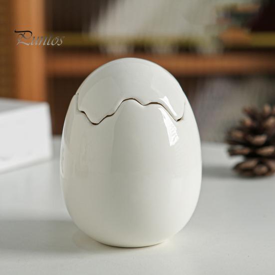 Decorative Ceramic Vessel Eggshell Candle Holder for Scented Candles, Candles Cup Container, Minimalist Art Ornament Home Decor Tabletop Centerpiece