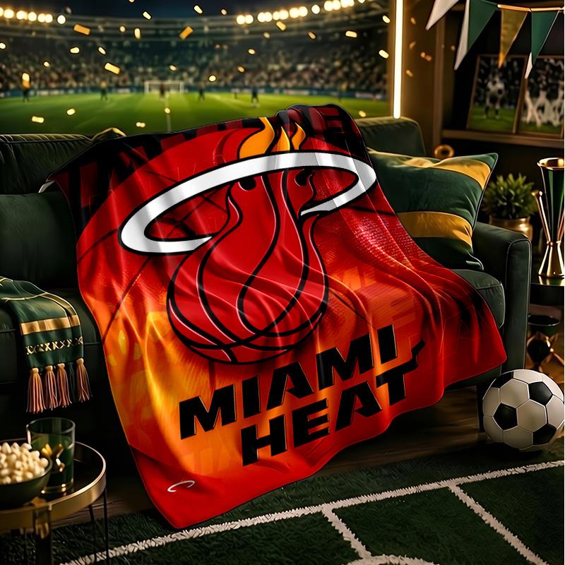 Miami-Heat Basketball Art Blanket Lightweight Flannel Bedding Blanket Perfect for Travel, Camping, Living Rooms, Offices, Sofas, Fan Christmas gift