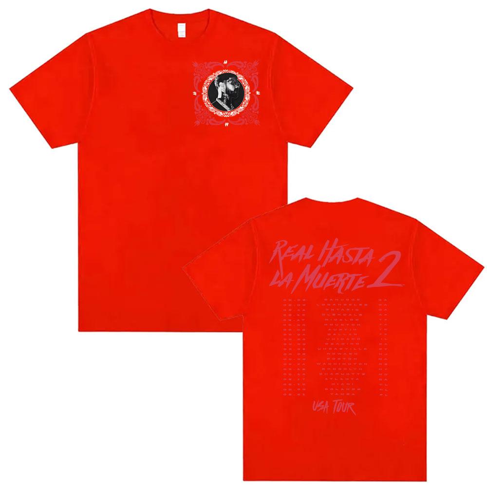 

Anuel AA Real Hasta La Muerte USA Tour Merch T Shirts Mens Clothing Vintage Summer Tshirt Casual Oversized T Shirt Streetwear S