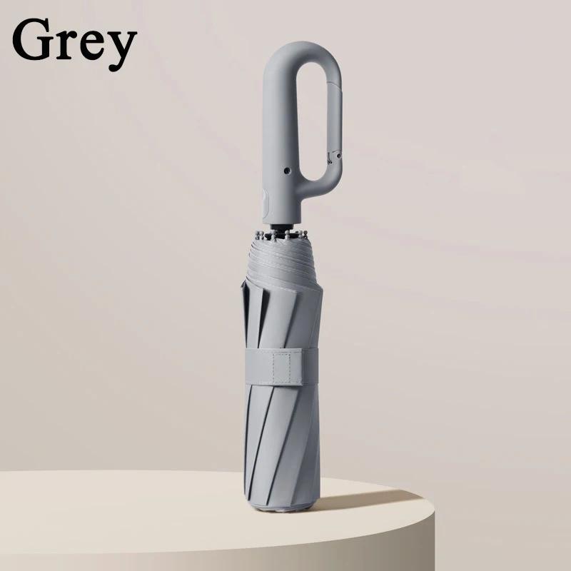 

Автоматический зонт с кольцевой пряжкой, большой складной зонт двойного назначения от дождя и солнца, портативный ветрозащитный солнцезащитный зонт от солнца серый