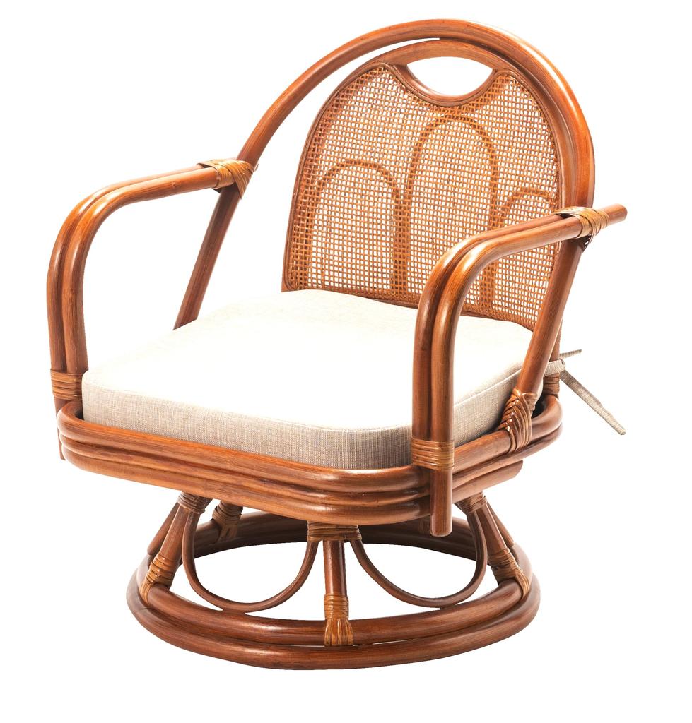 Otake Sangyo Židle Otočná Ratan Ratanová Hnědá 50x48x60cm Ratanová Židle Střední Typ OTK-300-MX-1