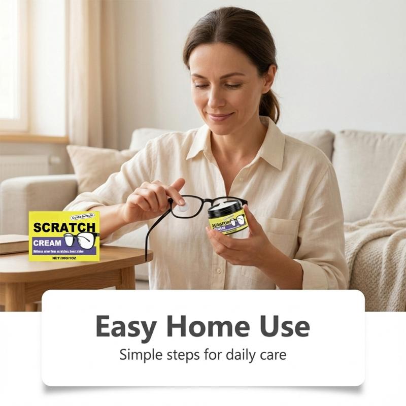 Lens Scratch Remover Glasses Lens Cleaner with Cleaning Sponge for Students Workers and Eyeglasses Store