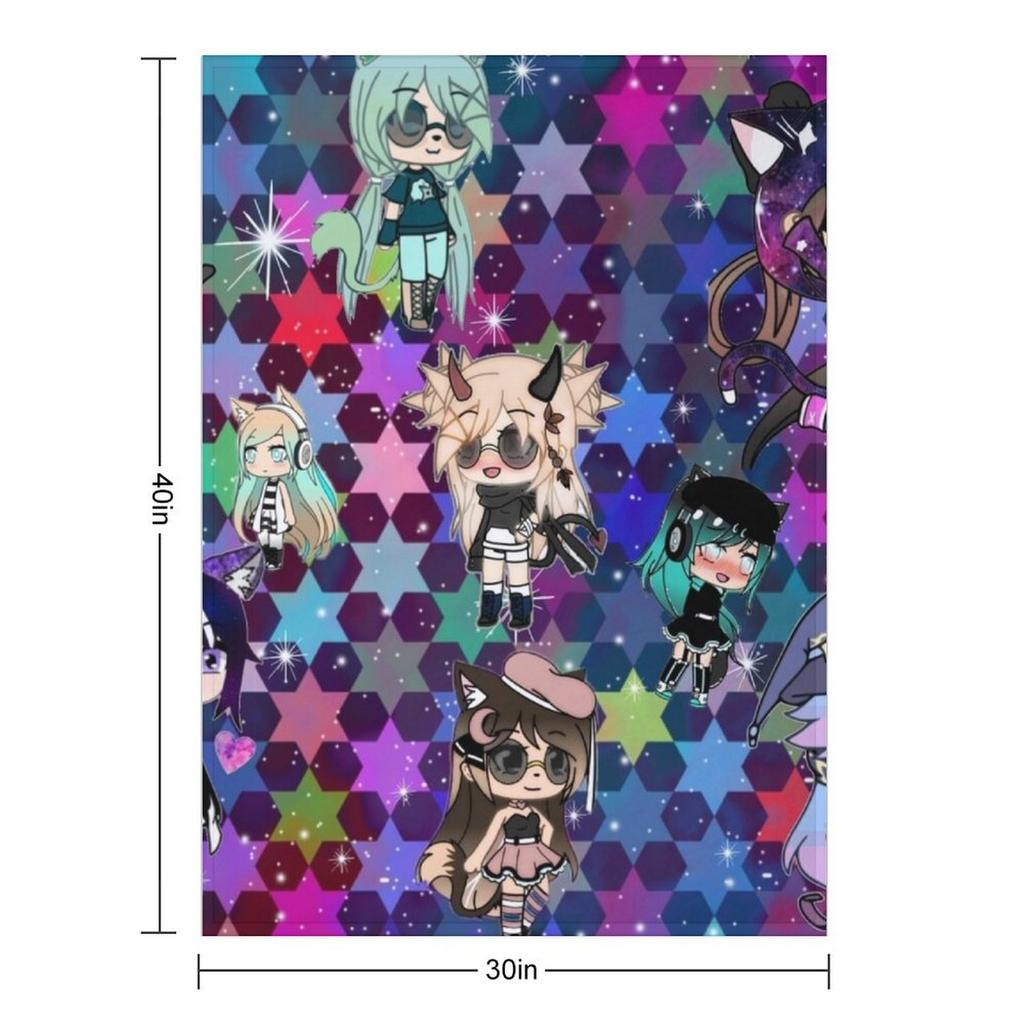 Gacha Life Girl paquete de estrellas Manta de tiro Decorativa para sofá pesada para dormir Camas de invierno Mantas Sofás De decoración Mantas