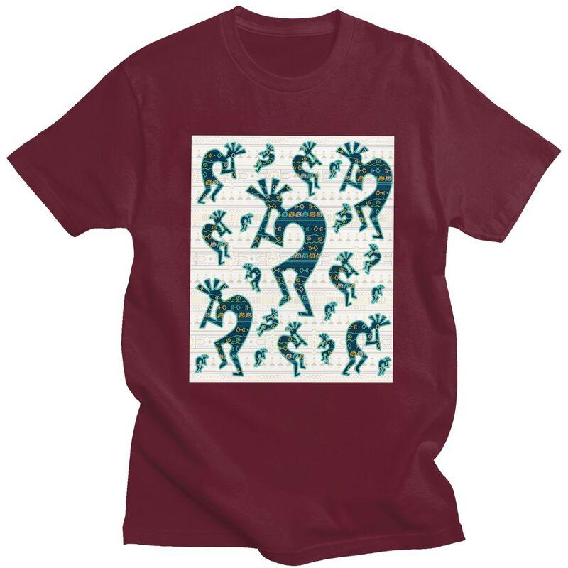 Custom Southwest Tribal Native American Kokopelli T Shirt Men Pure Cotton Tshirt Casual Tees Fashion Tshirts