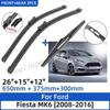 For Ford Fiesta MK6 2008-2016 26"+15"+12" Front Rear Wiper Blades Windshield Windscreen Window Cutter Accessories 2014 2015 2016