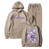 Unisex Hooded Sweatshirt Set Kpop Style Printed Loose Fit Winter