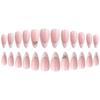 European & American Nude Pink Bowknot Almond French Nails with Gold Edge