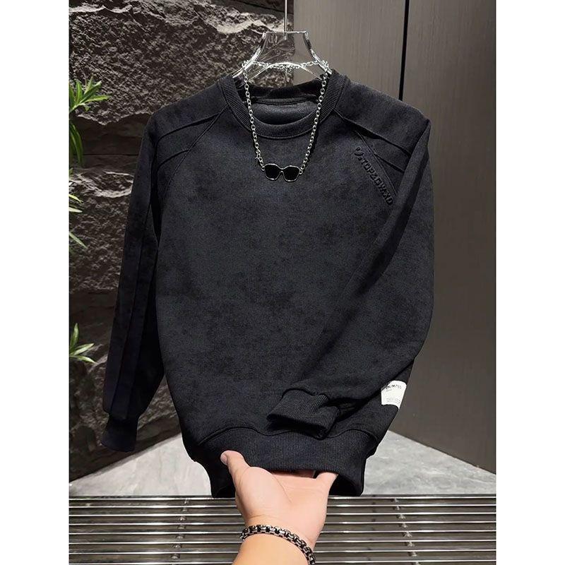 Men s Versatile Trendy Lettering Round Neck Hoodie - Casual, Fashionable, High-End Feel XXXL