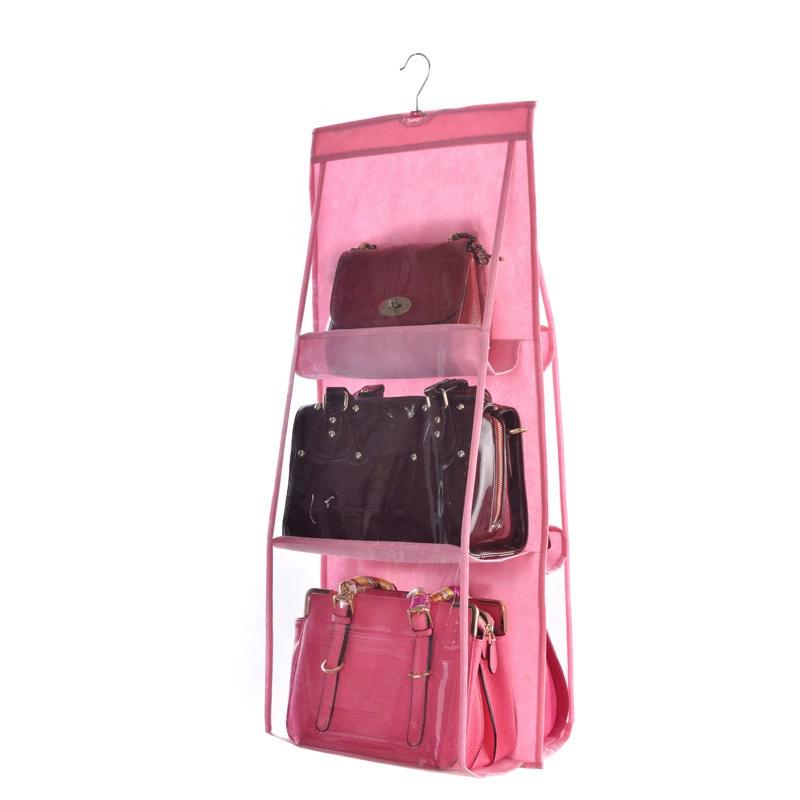 Wardrobe Closet Transparent Storage Bag Hanging Handbag Organizer Underwear Bra Organizer Storage Washable