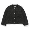 The Coffee Bean   Tea Leaf Black Tweed No Collar Jacket Ba12jk01bk