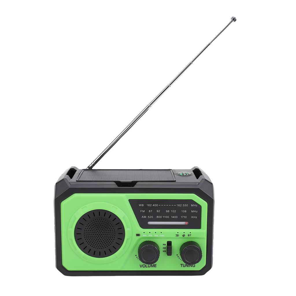 Solar Hand Crank Radio AM FM WB Portable 16000mAh Battery Operated Radio with SOS Flashlight Power B