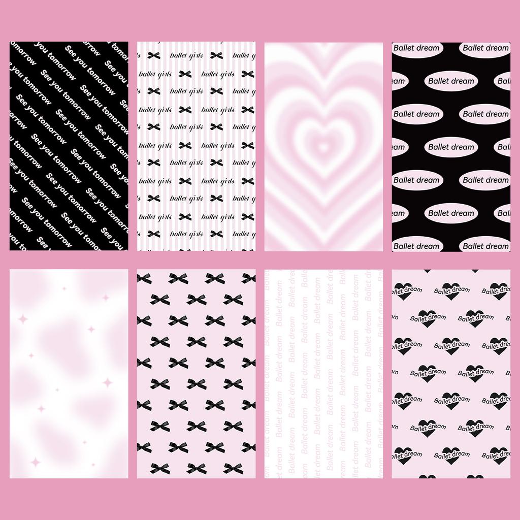 Multipli set da 8 pezzi Serie Ragazza Scheda Posteriore per Cellulare Base Decorativa Fai da Te Materiale Adesivo per Nastro Adesivo Posteriore