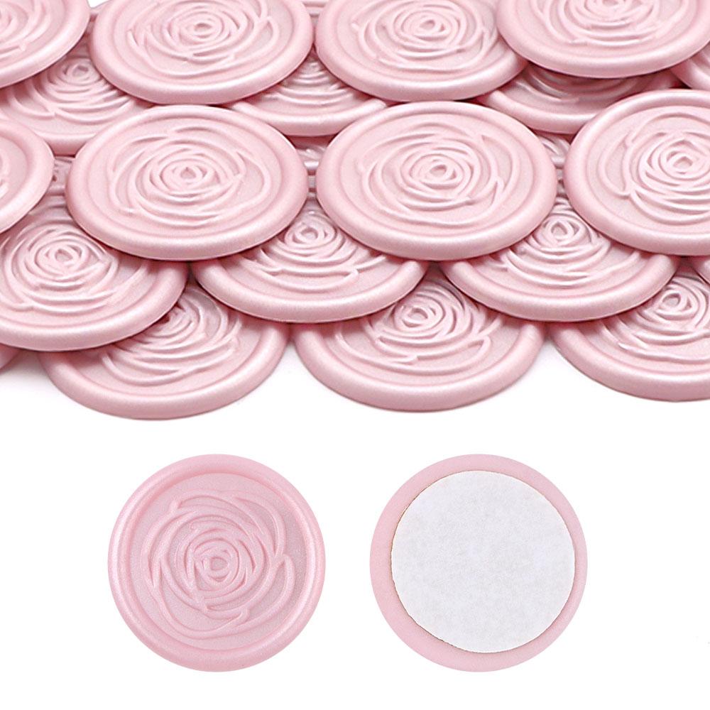 

25 шт. Наклейки с восковой печатью «Пион» - Розовые наклейки-печати с ботаническим рисунком для свадебных приглашений и конвертов, Самоклеящиеся наклейки под античное золото,