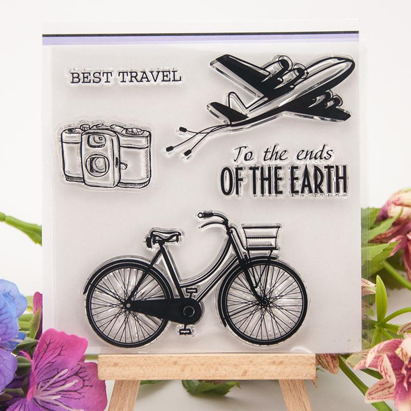 Camera Bicycle Plane Transparent Clear Silicone Stamp for Seal DIY Scrapbooking Clear Stamp