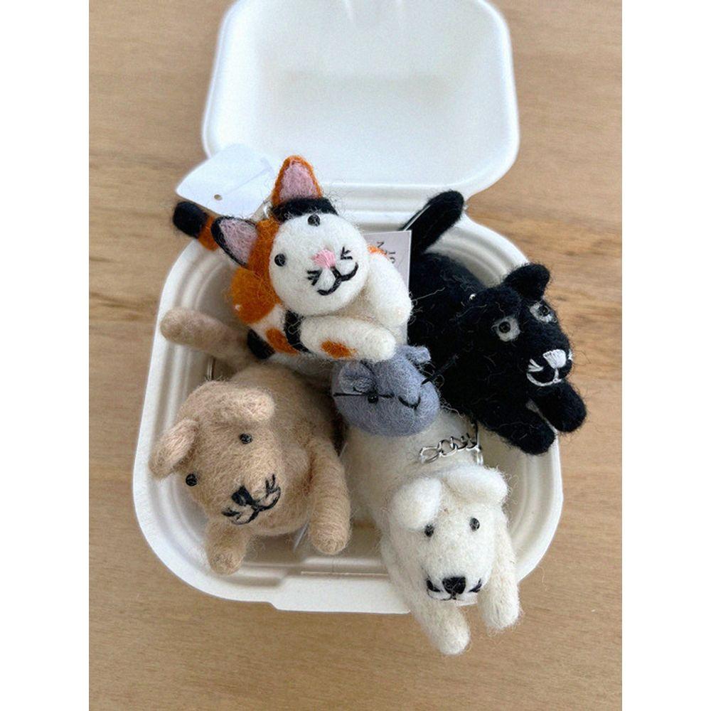 MGR Nepal Wool Mouse with Cat Keyring