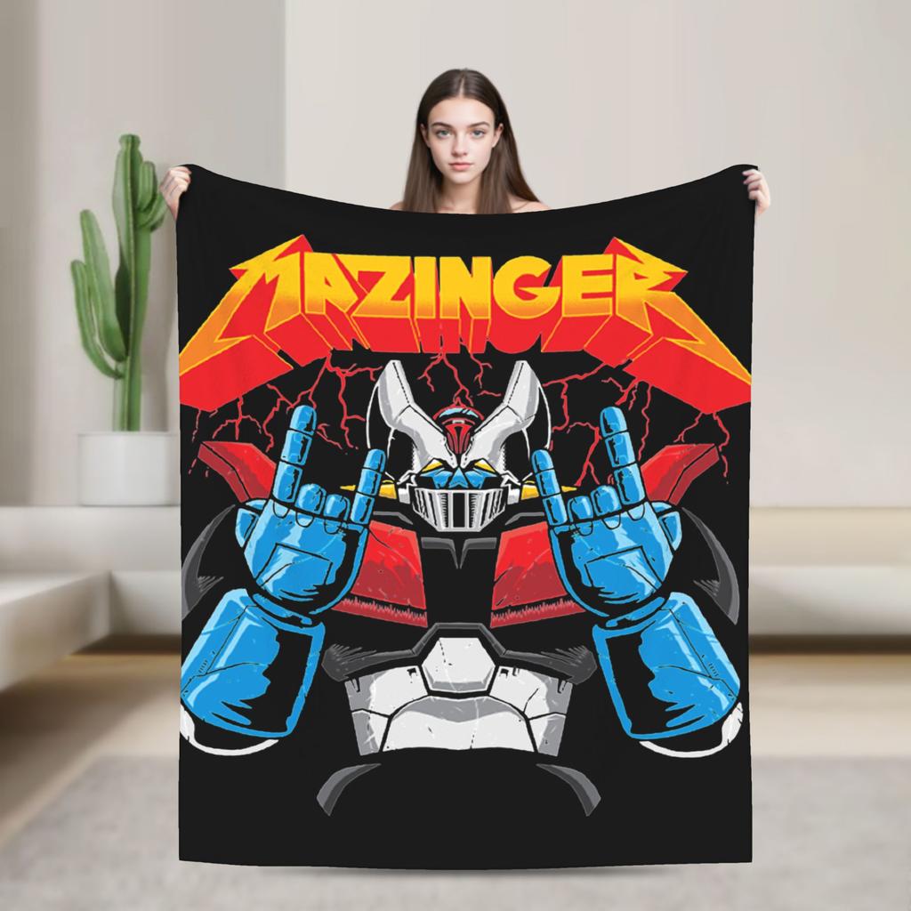 Mazinger Z Goldorak Actarus Decken Fleece Anime Roboter Grendizer Leichte Dünne Überwurfdecke für Bett Bettteppich