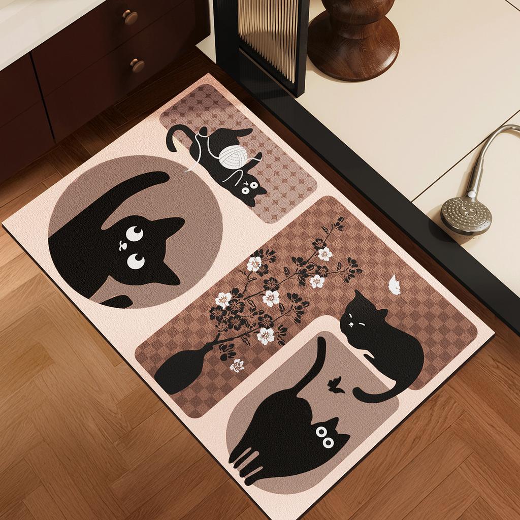 Medieval Style Soft Diatom Mud Floor Mat Bathroom Floor Mat Toilet Household Water-Absorbing Quick-Drying Dirt-Resistant Non-Slip Mat