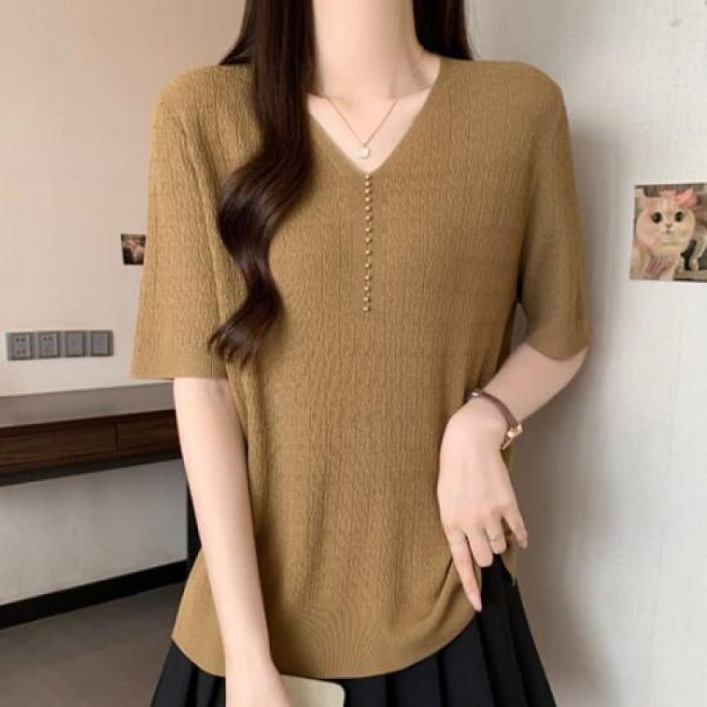 Navava Thin Cool Pearl PoinT ShorT Sleeve KniT T Nk3072