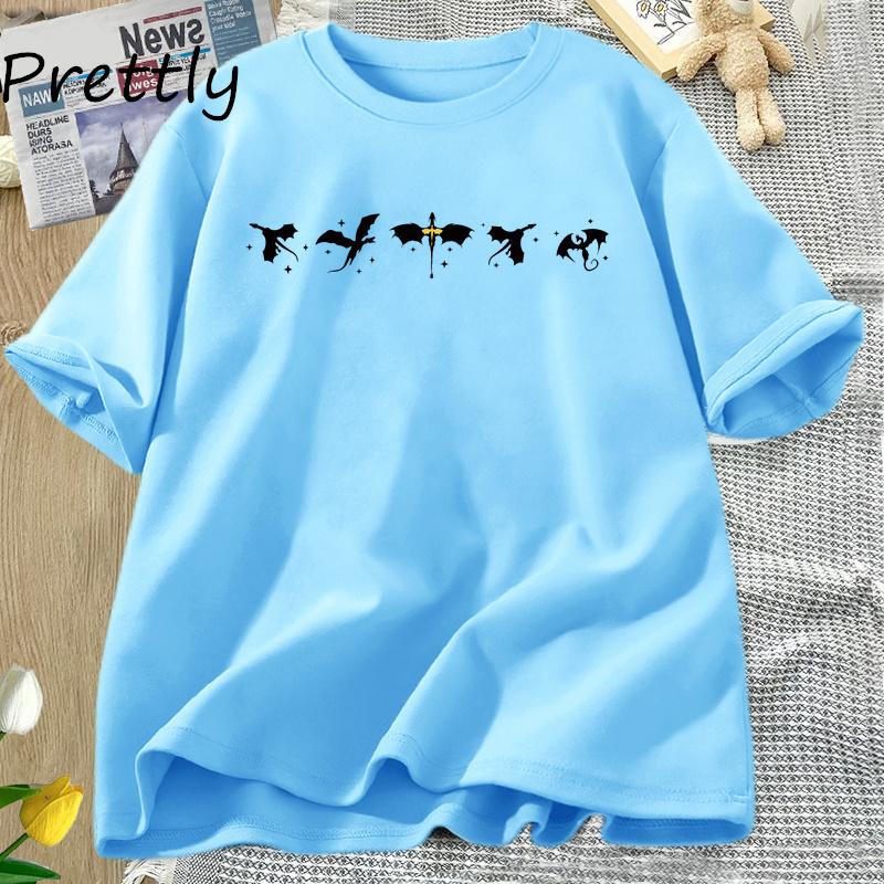 

Fourth Wing T Shirt Women Vintage Basgiath War College Tshirt Violet Bookish Tshirt Xaden Riorson Printed Tees Womens Clothes 4XL