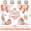 Party Backdrop Birthday Rose Pink Elegant Photo Background Front Door Decor
