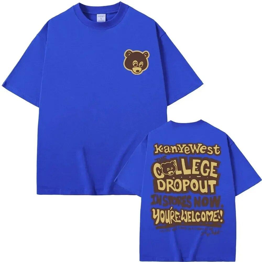 Beste kjente Kanye West The College Dropout Grafikk T-skjorte Unisex WoUnisex Hip Hop Rap Vintage T-skjorter Unisex Casual T-skjorte Unisex