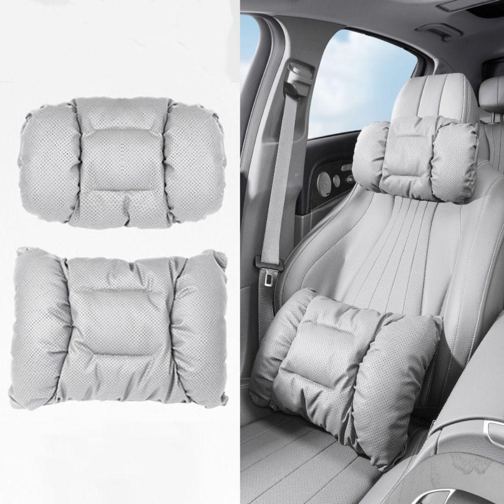 Practical Bubble Cotton Car Seat Cushion Multifunctional Anti-Stain Car Headrest Support Breathable Leather Neck Pillow