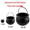Halloween Witch Cauldron: Black Flame Pot Candy Bucket Ornaments
