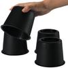 4Pcs/Pack Heavy Duty Black Plastic Adjustable Bed Risers Table Sofa Chair Furniture