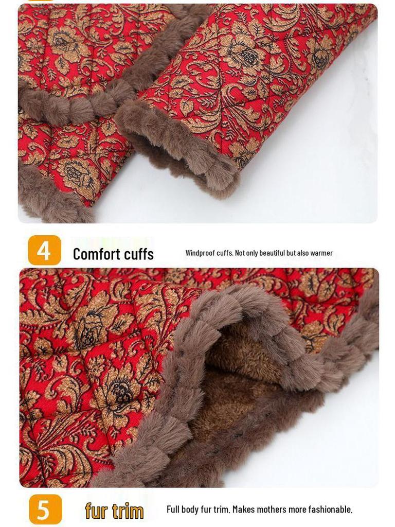 2025 Neue florale Samt-Baumwolljacke für Damen - Gemütliche, stilvolle Oberbekleidung für Senioren