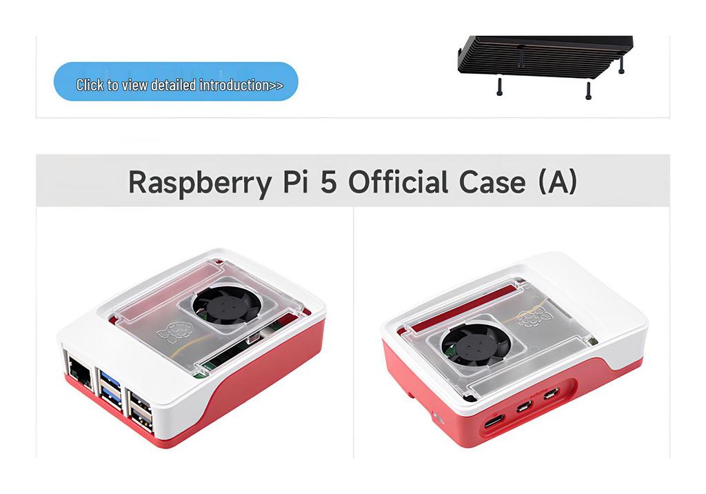 Raspberry Pi 5 Gehäuseserie mit Lüfter, Kühlkörper und Aluminiumlegierungsoptionen