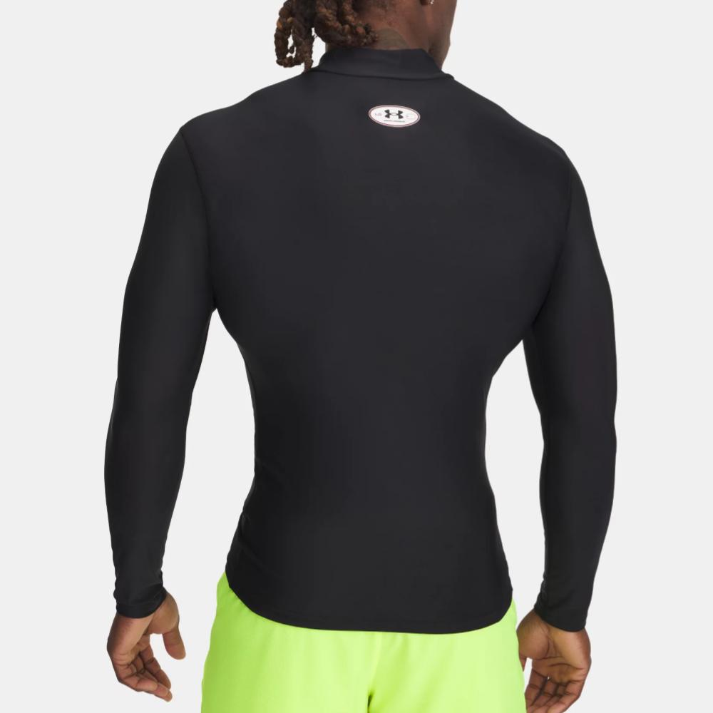 Under Armour HeatGear SS25 Half High Neck Breathable Long Sleeve Fitness Shirt Men tops Black 1390099-001