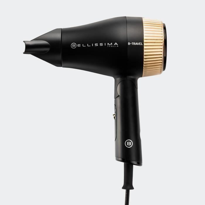 Hair Dryer - Bellissima - Compact Travel For All Hair Types - Folding Handle - 2 Combinations &; Travel Case - 1400W