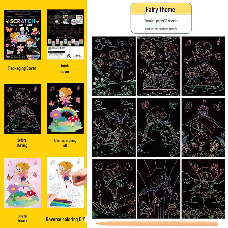Livre d'art à gratter coloré DIY pour enfants pour la créativité en maternelle