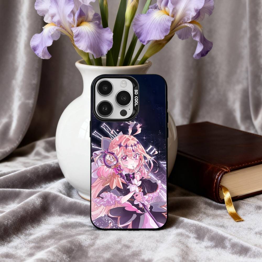 M-Moria L-Luruka Star D-Detective Precure Phone Case For iPhone17,16,15,14,13,12,11 Plus,Pro Max Black Candy Silver Plated Cover