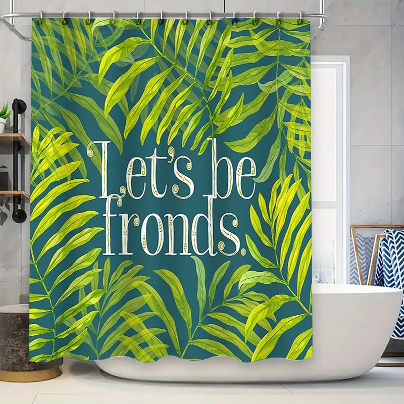 

Botanical Shower Curtain Tropical Leaves Nature Forest Green Bathroom Decor Waterproof Fabric Modern Farmhouse Style Home W60H190(CM)-1 Pcs