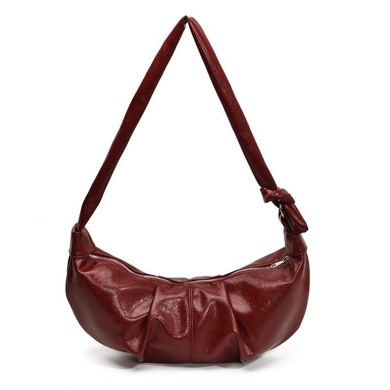 Lazy Style Retro Large-capacity Bag Women's 2025 New Pleated Dumpling Casual All-matching Texture Shoulder