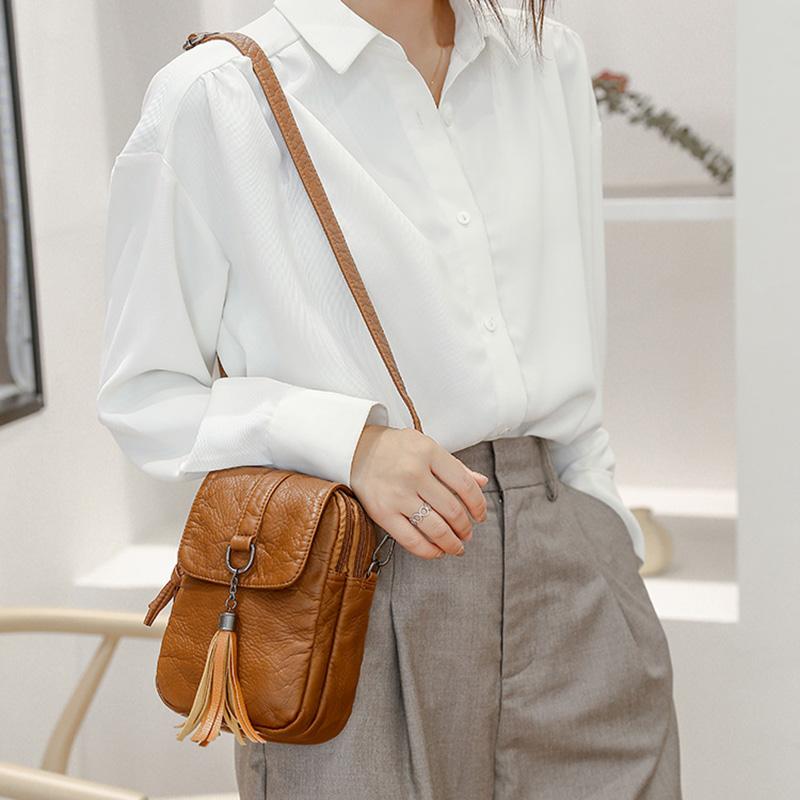 Summer Fashion Mini Women Messenger Bags Pu Leather Women Shoulder Bag Tassel Solid Clutches Ladies Tote Purse Crossbody Bags