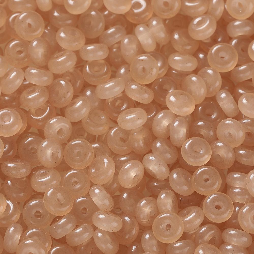 50pcs Glass Imitation Jade Beads Flat Round Spacer Beads Assortments for DIY Necklaces Bracelets Jewelry Making Accessories