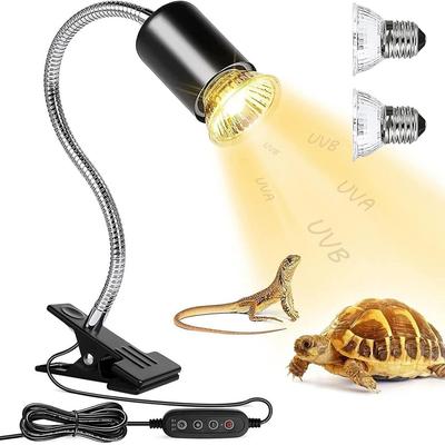 Dual Plug Reptile Heat Lamp: Turtle Basking & Calcium Supplement Lamp for US/EU