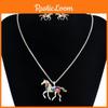 Animal Horse Pendant Necklace With Colorful Oil Drop Design For Women Summer Fashion